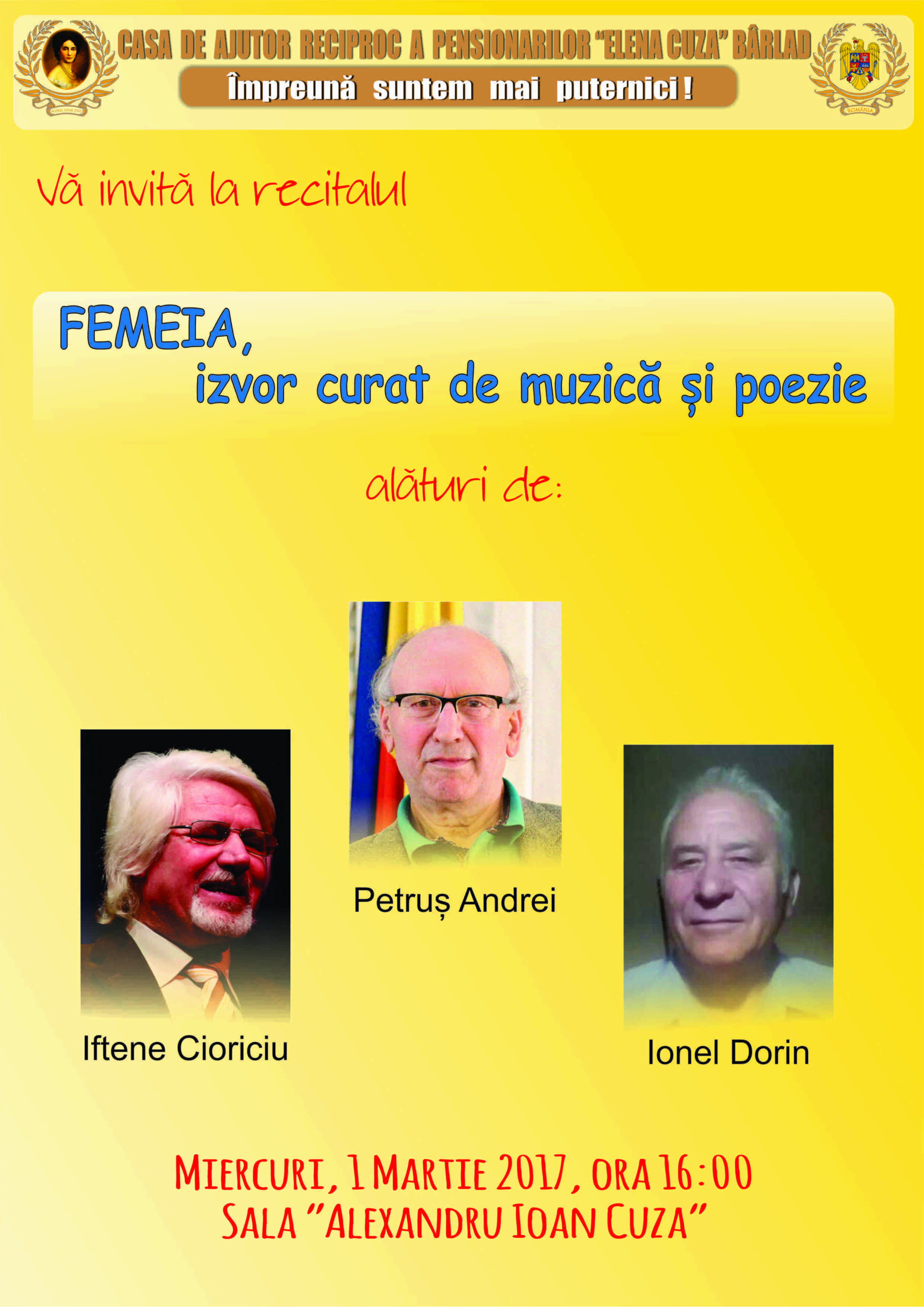 Recital: ”FEMEIA, izvor curat de muzică și poezie”